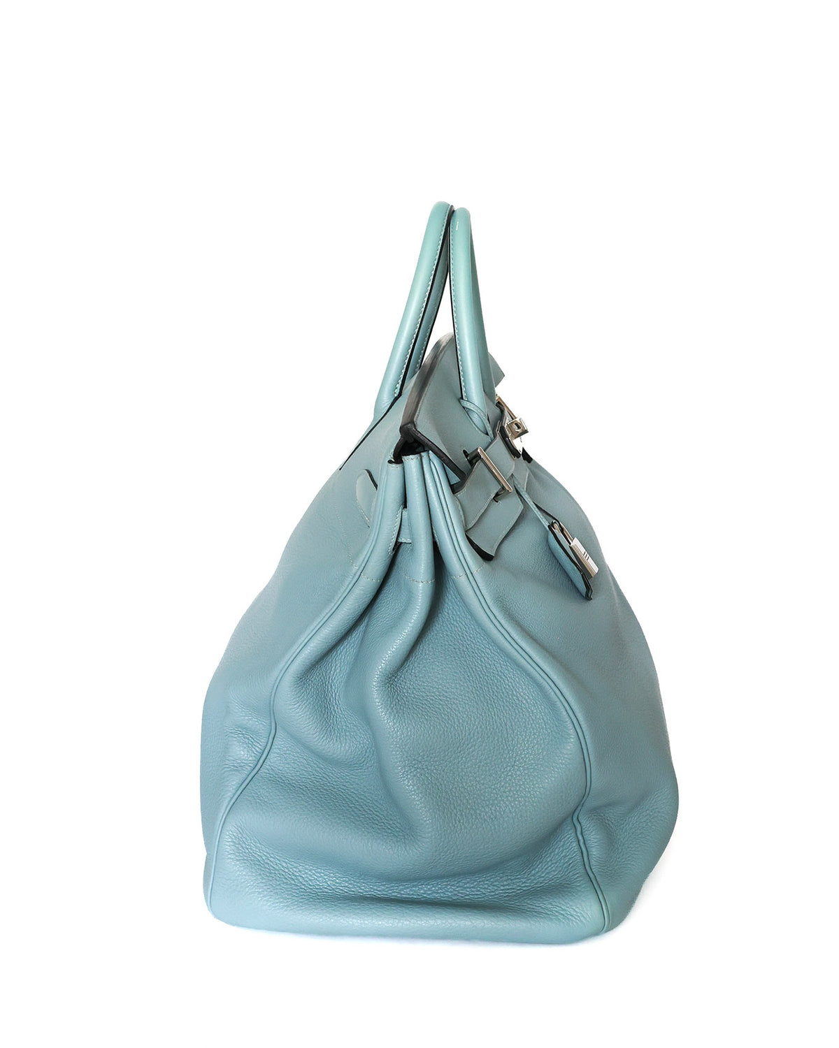 Hermès HAC Haut à Courroies 50 Bleu de Lin Togo 2009 - side view - image 2