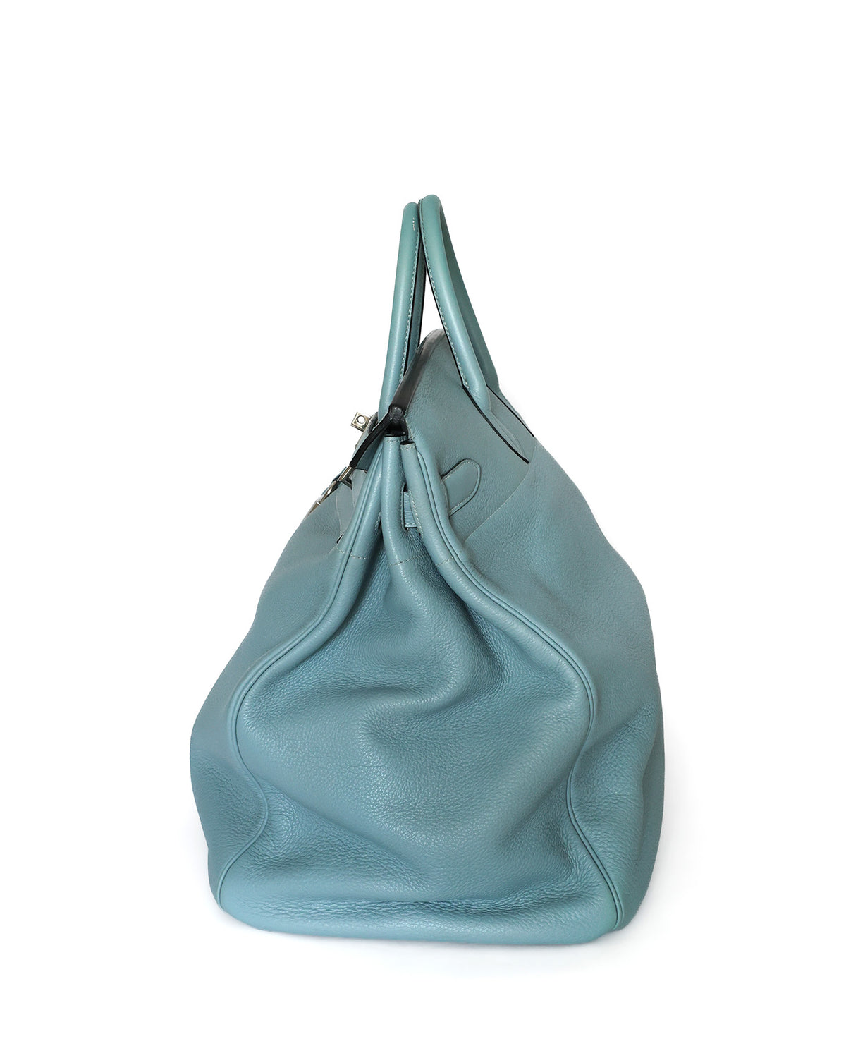Hermès HAC Haut à Courroies 50 Bleu de Lin Togo 2009 - side view - image 4