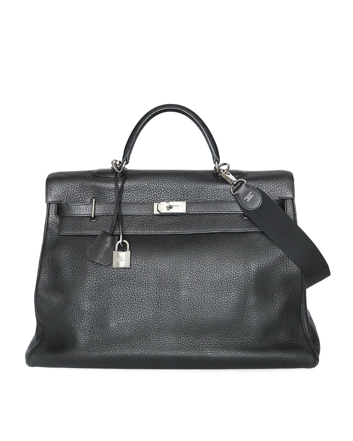 Hermès Kelly 50 Voyage Black Togo 2009 - front view - image 1
