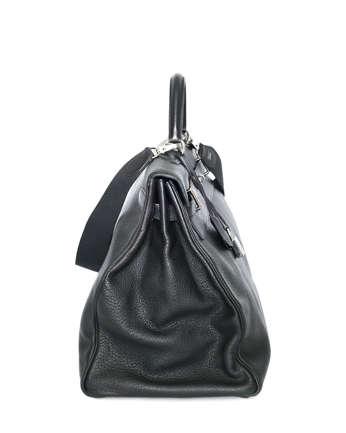 Hermès Kelly 50 Voyage Black Togo 2009 - side view - image 2