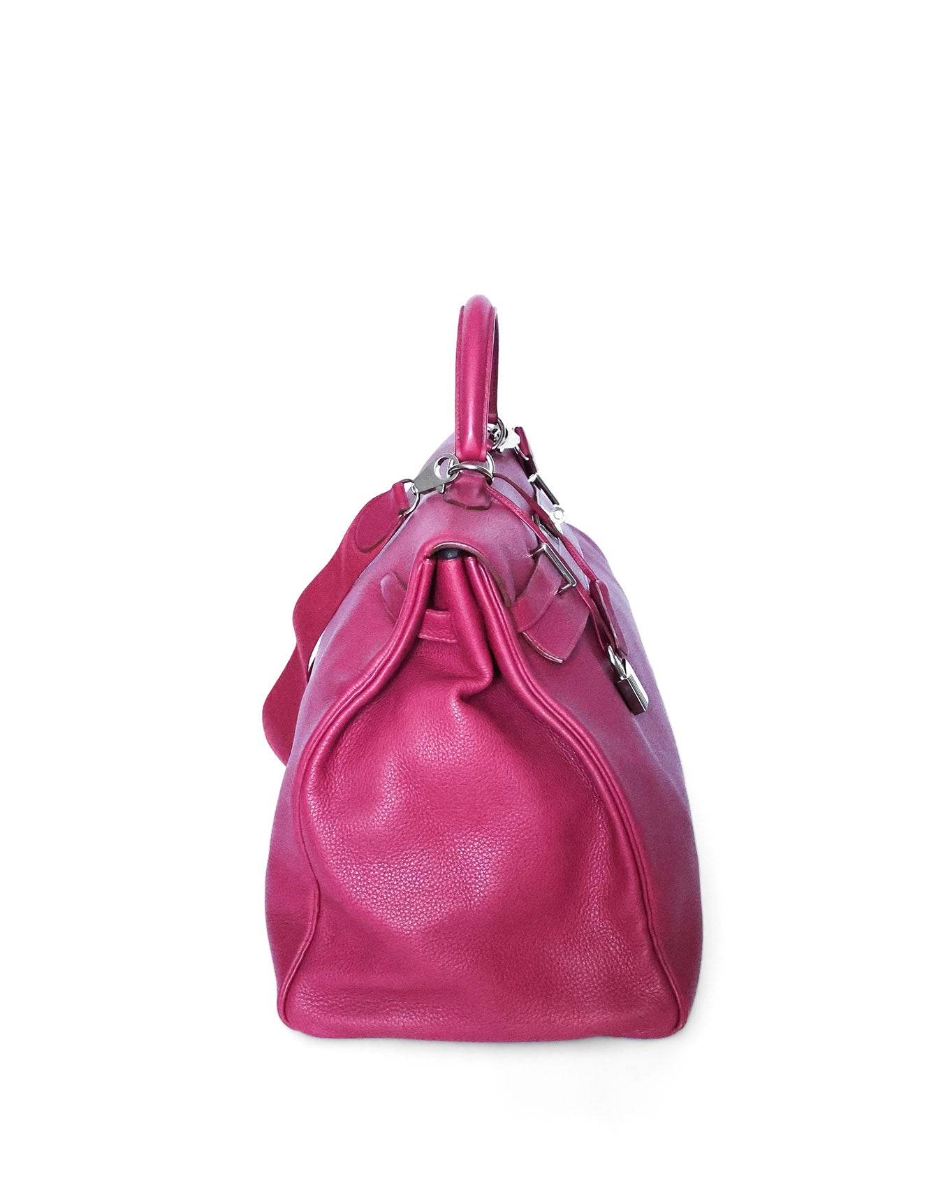 Hermès Kelly 50 Voyage Rubis Clémence left view
