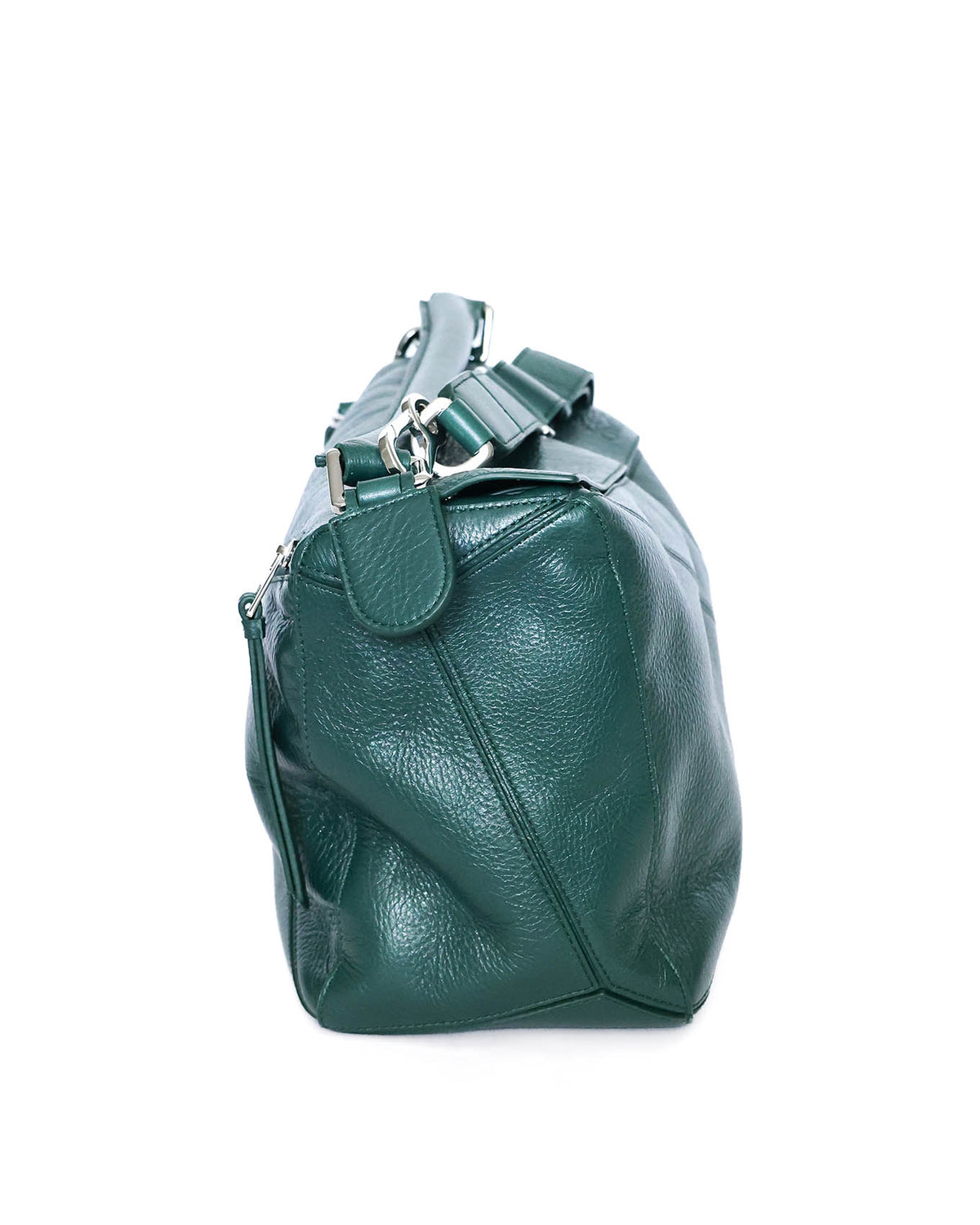 Loewe Large Puzzle Bag Emerald Green Deerskin 2025 - side view - image 2